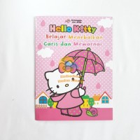 Hello Kitty Belajar Menebalkan Garis dan Mewarnai