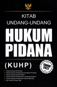 Image of Kitab Undang-Undang Hukum Pidana (KUHP) th. 2022