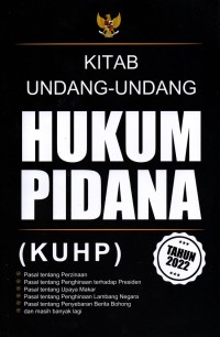 Kitab Undang-Undang Hukum Pidana (KUHP) th. 2022