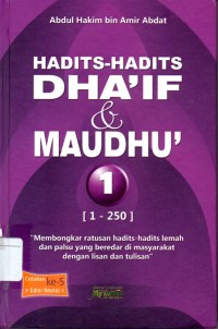 Image of Hadits-Hadits Dha'if dan Maudhu Jilid 1