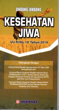 Image of UNDAND- UNDANG KESEHATAN JIWA : UU RI No. Tahun 2014