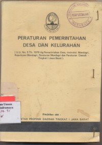 Peraturan Pemerintahan Desa Dan Kelurahan