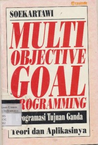 Image of MULTI OBJECTIVE GOAL PROGRAMING