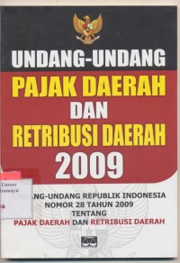 Undang-Undang Pajak Daerah dan Retribusi Daerah 2009