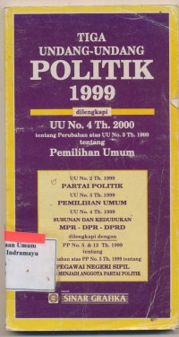 tiga undang-undang politik 1999