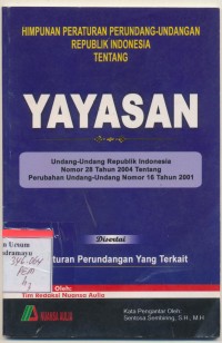 Himpunan Peraturan Perundang undangan Republik Indonesia Tentang yayasan