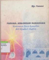 KEUTAMAAN PUASA RAMADHAN DARI RIYADHUS SHALIHIN