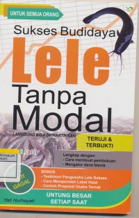 Sukses Budidaya Lele Tanpa Modal