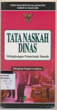 Peraturan  menteri dalam negeri nomor 54 tahun 2009 TATA NASKAH DINAS