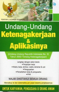 UNDANG-UNDANG KETENAGAKERJAAN & APLIKASINYA