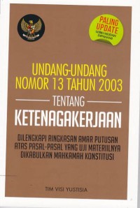 Image of Undang-undang Nomor 13 Tahun 2003 tentang Ketenagakerjaan