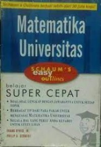 Image of Matematika Universitas : Schaum's easy ouTlines